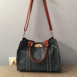 Black Rivet Leather Purse